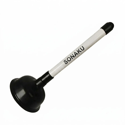 Sink Plunger for Unblocking Drains – Lightweight and Powerful 100mm (4") Cup with 225mm (9") Plastic Handle, Suitable for Kitchen, Bathroom, Utility Sinks, White/Black